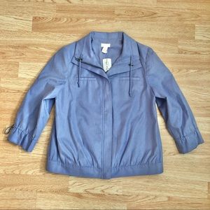 NWT Chico’s Sassie 3/4 Lilac Iris Bomber Jacket 0